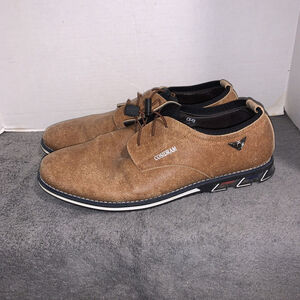 Cosidram Shoes Men’s Size 13 US 48 EU Casual Brown Leather Oxford Slip-On